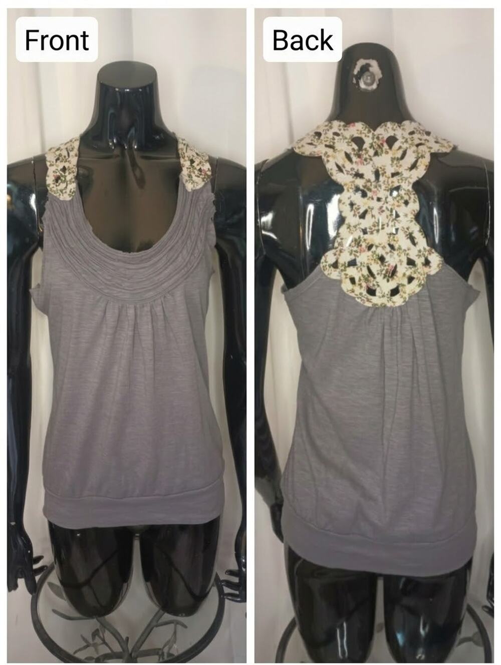 Eyelash Y2K Dainty Fairy Tank Top Juniors L Scoop Neck Drop Waist Coquette